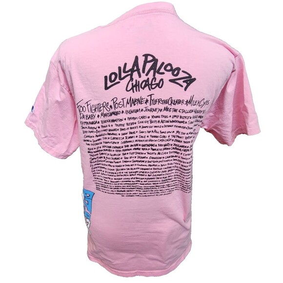 Lolla Palooza 2021 Chicago Pink Music Festival Tee Size Small 2 Sides - Picture 5 of 11